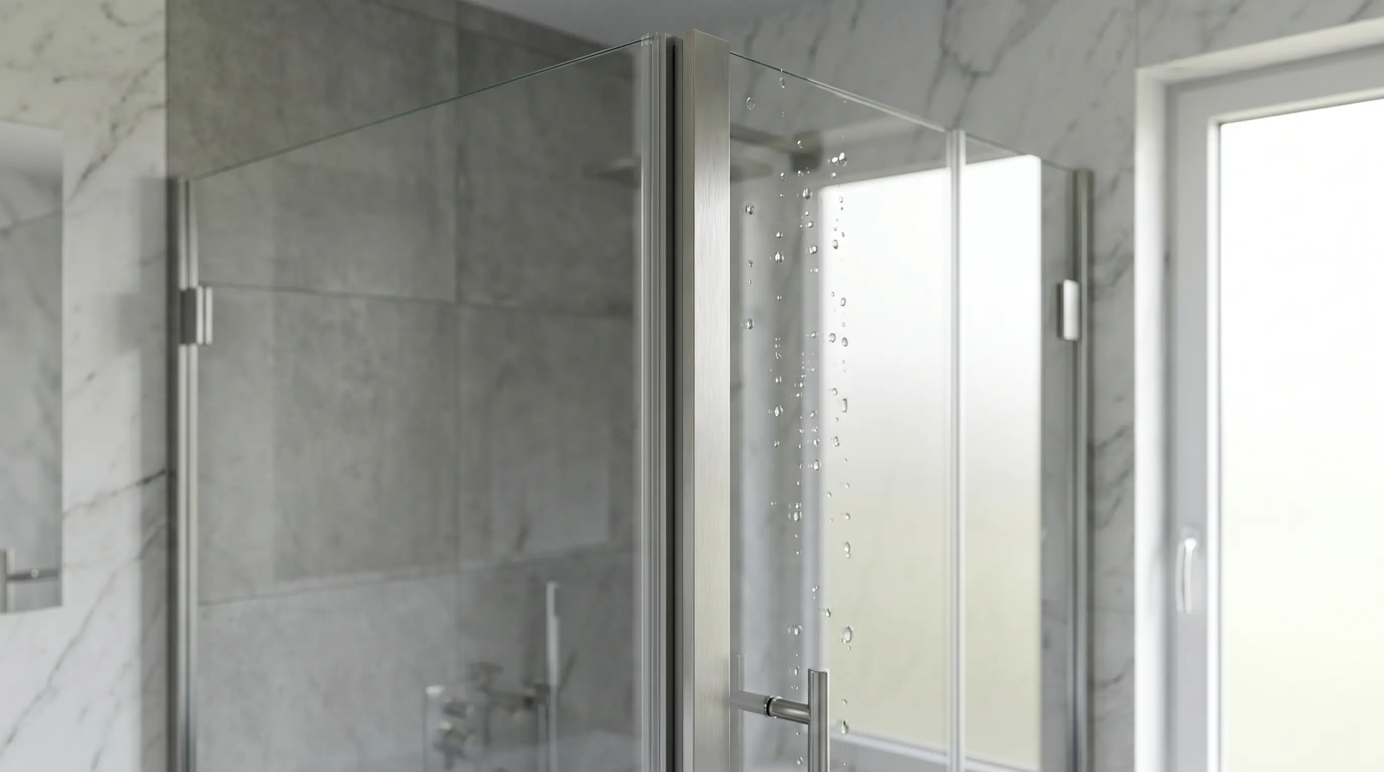 Premium-Walk-In-Dusche mit 8mm Glaspaneel und Magnetdichtung im Detail — Duschdichtungsprofile24